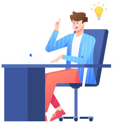 Man Having Idea Illustration