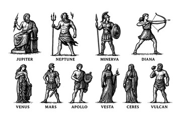 Roman Gods And Goddesses Antique