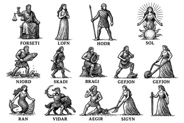 Norse Gods And Goddesses Detailed