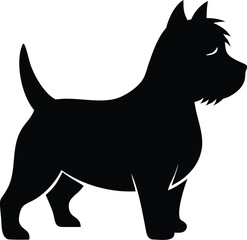 West Highland White Terrier silhouette with upright ears, bushy tail, and sturdy compact frame
