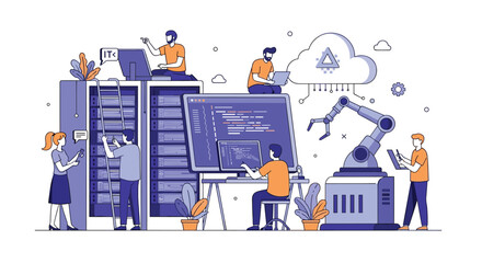 Modern digital transformation strategy leveraging advanced cloud computing and robotic automation solutions for enhanced business operations