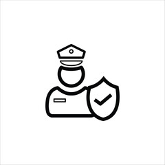 Guard For Protection. simple line icons vector