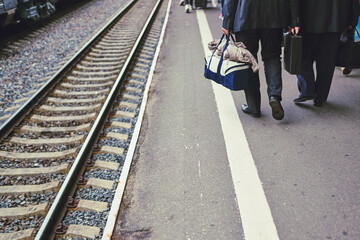 Passengers Arriving at Railway Station