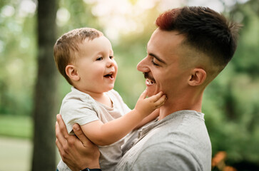 father having great time with his son