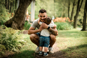 father having great time with his son