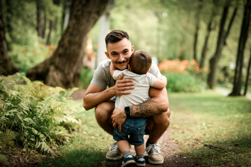 father having great time with his son