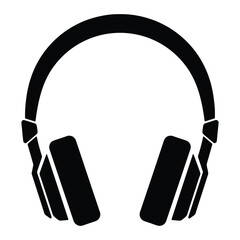 Obraz premium Simple black and white vector illustration of modern style over ear headphones