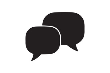 Speech bubble chat icon silhouette vector art illustration on white background