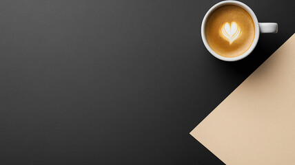latte coffee art for copy space