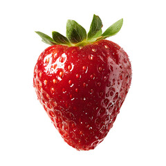 Close-up of a ripe red strawberry on a black BG, for health ads or food products