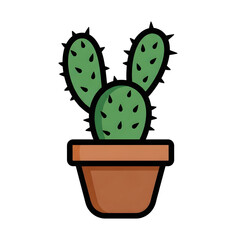Cactus plant in pot illustration design
