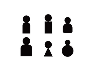 黒色の人物のアイコンのイラストのセット