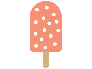 Summer ice cream illustration in minimalist flat design