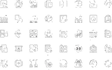 Business finance and technology icons data