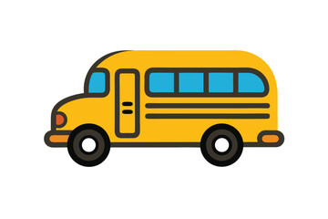 Hand Drawn School Bus Illustration Doodle Style Vector Art on White Background