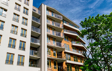 Modern apartment building. Residential house development	