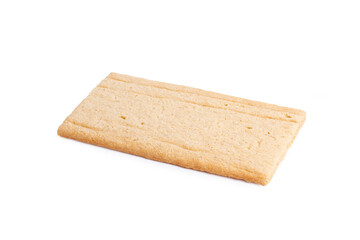 A rectangular rice cake isolated on a white background