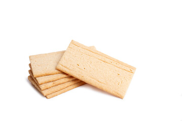 A heap of rectangular rice cakes isolated on a white background