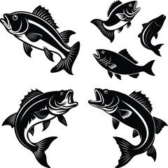 Fish silhouettvector illustration of a fish, fish silhouette vector, fish logo vector, fish vector icon, fish silhouette vector isolated on white background
e vector bundle
