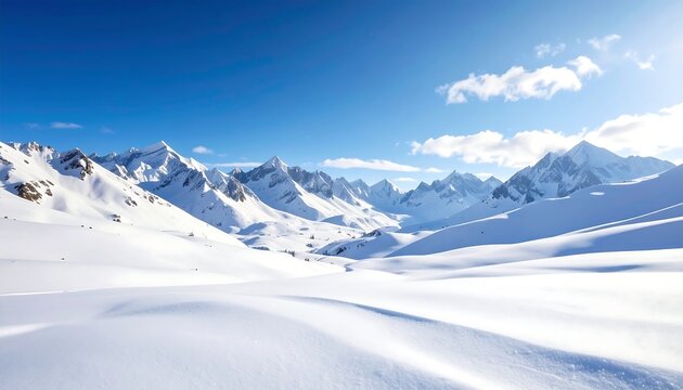 Snowy mountain peaks under a clear sky