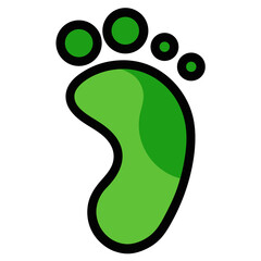 Green Footprint Icon – Black Outline Vector for Sustainability and Eco Awareness