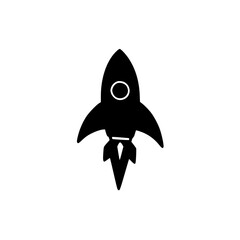 Fototapeta premium vector illustration of a black rocket