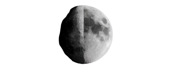 Half moon in grayscale