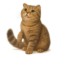 A brown wavy kitten with big round eyes and a cute tongue sticking out, expressing a cute and innocent expression, Cute brown kitten tongue out, brown kitten funny face, brown kitten adorable pose 