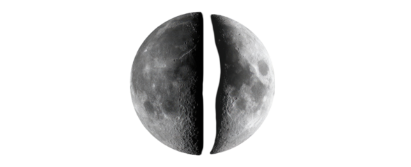 Half moon, grayscale image