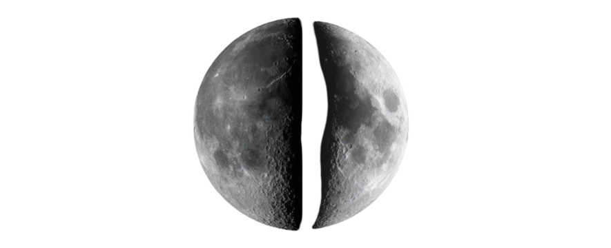 Half moon, grayscale image