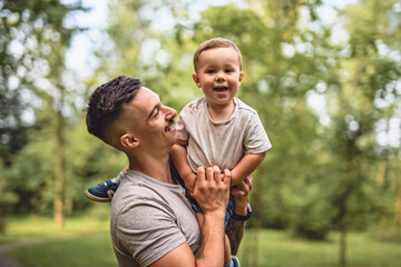 father having great time with his son