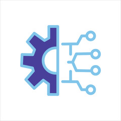 Technology Sector Icons. Simple Colored Vector Illustration.