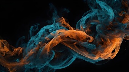 Fototapeta premium Cyan and Orange Smoke Energy Abstract