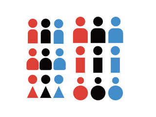 カラフルな人物のアイコンのイラストのセット