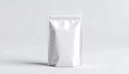 Blank white plastic pouch