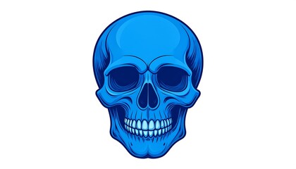 Fototapeta premium Vibrant blue skull graphic