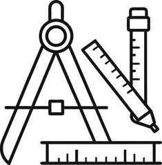 vector drawing of a compass