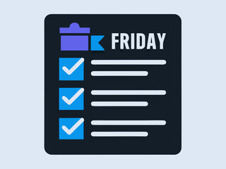 Friday to do list with checked items