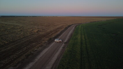 Sunset over a farm in Australia during working holiday visa