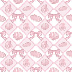Seashells Seamless Pattern File, Beachy Seamless Pattern,Digital File,Shellseamless,PNG File, Shell Pattern, Beachy,Digital Paper