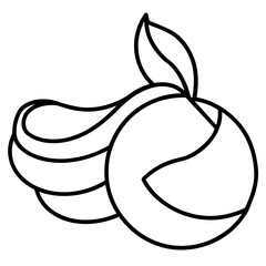 Minimalist outline of curled citrus peels