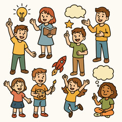 Kids learning, thinking, playing, and creating joyful moments