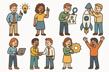 Teamwork concept, business people, startup, innovation, ideas