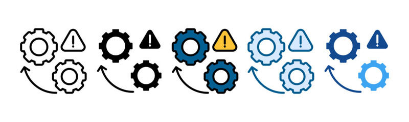 Operational Risk Icon Set Multiple Style Collection