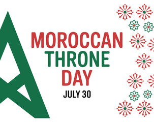 Moroccan Throne Day Celebration Banner July 30 National Holiday
