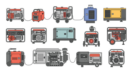 Collection of portable and standby electrical generator sets for reliable power solutions