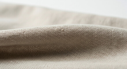 Close-up of Natural Linen Fabric Texture