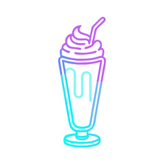 Neon gradient milkshake with whipped cream and drizzle