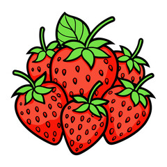 strawberries on white background