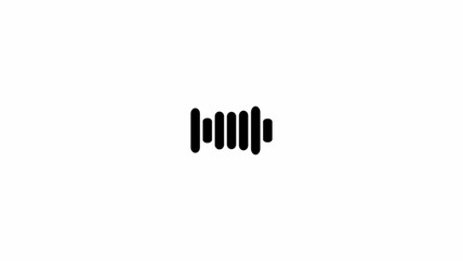Black sound wave icon centered on white background